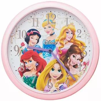 Seiko Часы настенные часы персонаж Disney Princess аналоговые розовый жемчуг диаметр FY935P 25.4x4.3см