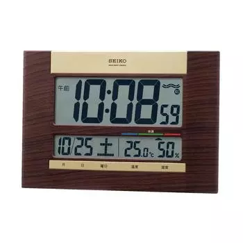 Seiko Часы настенные настольные радио цифровые коричневые деревянные 18 x 26 x см SQ440B Часы, Волна, Календарь, Зерно, 2.2