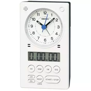 Seiko Часы настольные часы белый жемчужный корпус 118 x 67 x 38 мм Будильник 100 квадратный расчет Хидео Кагеяма модель Study Time Biz KR514W 01 размер