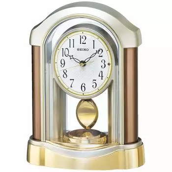 Seiko Часы настольные радио аналоговые декоративные маятниковые легкие золотые перламутровые BZ238B SEIKO