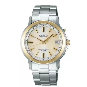 [Seiko] часы seiko selection мужские солнечные радиочасы SBTM170 серебристые
