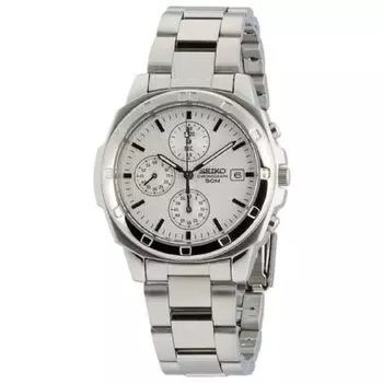 Seiko Chronograph Watch SND187P Oversea Model Men s Silver Band НОВИНКА из Японии