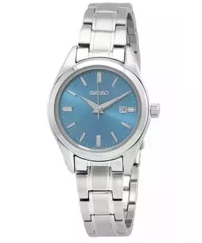 Seiko Classic нержавеющая сталь синий циферблат кварцевые часы SUR531P1 100M женские часы
