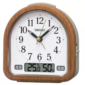 Seiko Clock Alarm Clock Brown Wood Grain 112 x 108 x 55mm KR513B