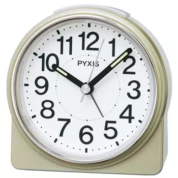 Seiko Clock Alarm Clock Table Clock Analog Light Golden Pearl 89 x 86 x 47mm PYXIS NR451G