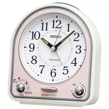Seiko Clock Alarm Clock Table Clock Analog 31 Songs Melody Alarm White Pink Pearl 139 x 126 x 70 мм QM750P Pearl/Some