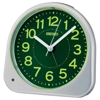 Seiko Clock Alarm Clock Table Clock Analog Visible at Night Серебристый металлик 113 x 116 x 66 мм KR525S