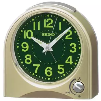 Seiko Clock Будильник настольные часы аналоговые светло-золотые перламутровые 115 x 115 x 55 мм KR520G