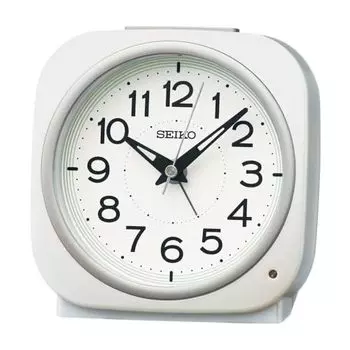Seiko Clock Будильник Настольные часы Автоматическая подсветка Аналоговые Видимые ночью Белый жемчуг 115 x 115 x 79 мм KR519W