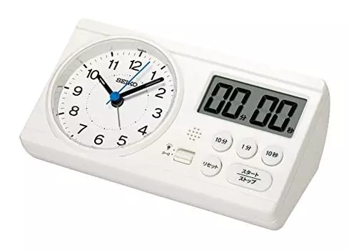 Seiko Clock Будильник Настольные часы Образовательные Стоквадратные Расчеты Модель Хидео Кагеямы Учебное Время Белый 60 x 160 x 88 мм BC418W