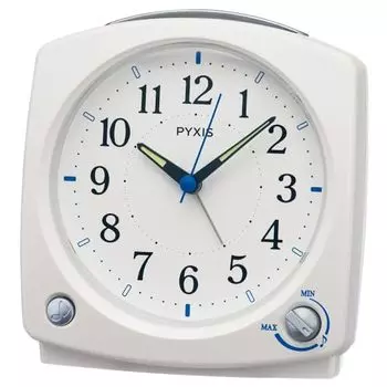 Seiko Clock Будильник Настольные часы Аналоговые мелодии Белый жемчуг PYXIS 12512069 мм NR455W