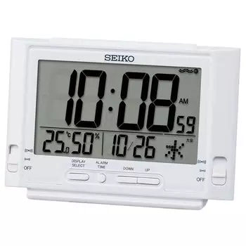 Seiko Clock Будильник Настольные часы Цифровое радио Белый жемчуг 84 x 132 x 46 мм SQ320W