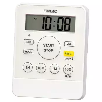 Seiko Clock Настольные часы Будильник Цифровой таймер До 9 часов 59 минут 50 секунд Водонепроницаемый корпус xx 2 см MT718W (обратный отсчет) размер 8.3 6.4