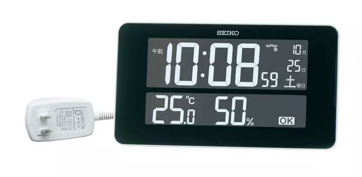 Seiko Clock Настольные часы Настенные часы Радио Белые цифровые светодиодные часы 128 x 227 x 23 мм C3MONO Sea Three Mono DL217W белый
