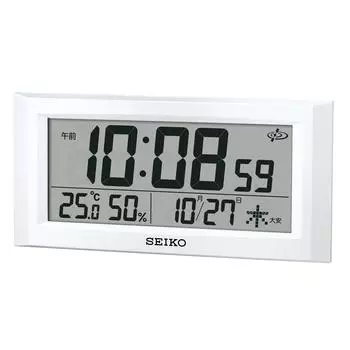 Seiko Clock Seiko Clock Настенные часы Настольные часы Спутниковое радио Цифровой календарь Дисплей температуры и влажности Белый жемчуг GP502W SEIKO