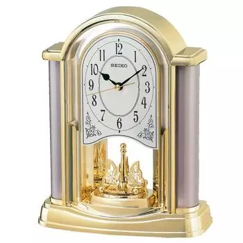Seiko Clock Seiko Clock Table Clock Analog Rotating Decoration Gold BY418G SEIKO