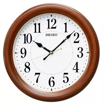 Seiko Clock Seiko Clock Wall Clock Automatic Lighting Radio Wave Analog Visible at Night Wooden Frame Brown Wood KX204B SEIKO