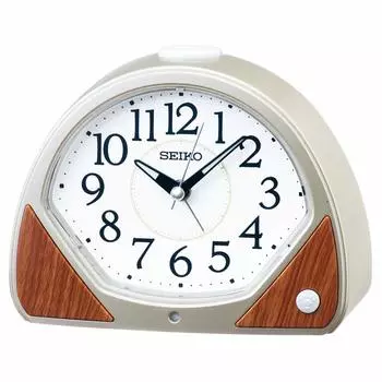 Seiko Часы настольные часы будильник аналоговые автоматические освещение с помощью датчика освещенности корпус золотистый жемчуг xx KR511G размер 11.8 15.5 7.6 см