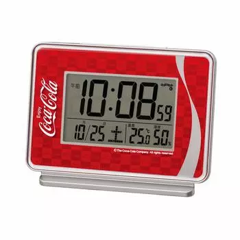 Seiko Clock Table Clock Alarm Clock Silver Metallic Body x x Radio Digital Loud Volume AC606R Size 9.0 12.7 5.8cm Coca-Cola Coca-Cola