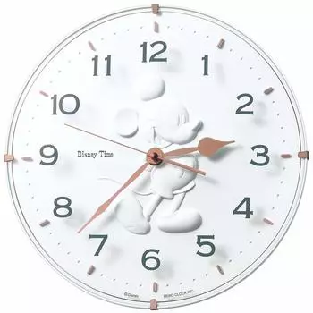 Настенные часы Seiko Character Disney Микки Маус Белые 301 x 301 x 50мм FW589W белый