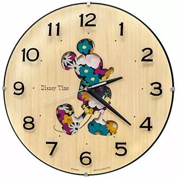 Seiko Clock Wall Clock Character Disney Mickey Mouse Analog Mickey & Friends Disney Time Natural Colored Wood Body Size: 30.1 x 30.1 x 4.7cm FW586B