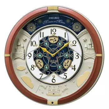 Seiko Clock Wall Clock Karakuri Clock Analog Triple Selection Melody Brown Metallic 39 x 39 x см RE601B 9.6
