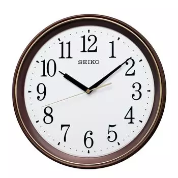 Часы настенные радиочасы Seiko аналоговые коричневые металлические диаметр 340 x 45 мм KX262B