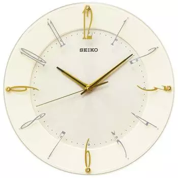 Seiko Clock Wall Clock Radio Analog Cream Glossy KX214C SEIKO Body x x Size 32.7 32.7 4.6cm