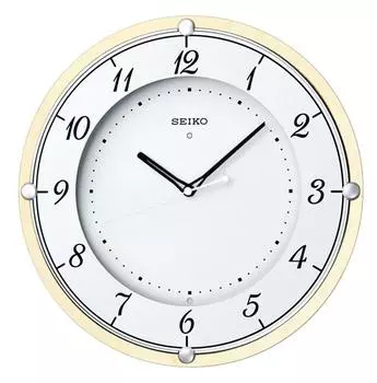 Seiko Clock Wall Clock Radio Analog Wood Frame Natural Color Wood KX373A SEIKO