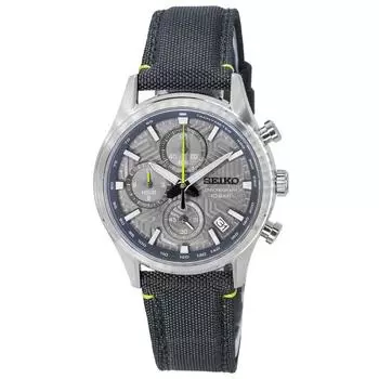 Seiko Conceptual Chronograph нейлоновый ремешок серый циферблат кварцевые часы SSB423P1 100M мужские часы серый