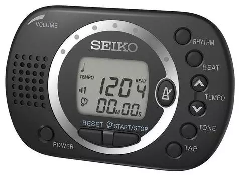 SEIKO Digital Metronome Black DM110B with music stand installation slit