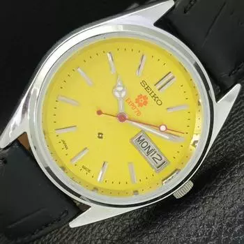 SEIKO EXPO 70 AUTOMATIC MENS 6309A REFURBISHED JAPAN YELLOW DIAL WATCH a426446-2 RL-a426446