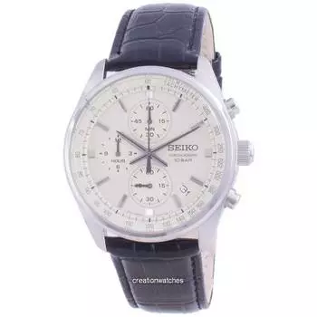 Seiko Кварцевые часы с хронографом SSB383 SSB383P1 SSB383P 100M Мужские часы кремовый