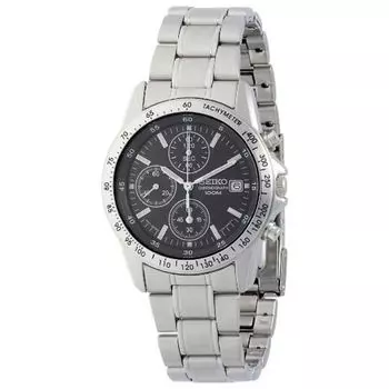 SEIKO Мужские часы Кварцевый хронограф с черным циферблатом SND367PC NEW из Японии