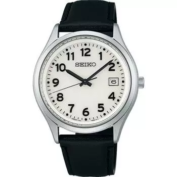 Seiko мужские SBPX157 (SEIKO SELECTION S Series Solar Мужской кожаный ремешок) Круглые часы из нержавеющей стали
