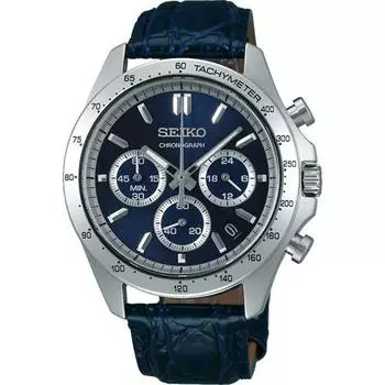 Seiko мужские SBTR019 (Дух) Круглые часы из синей нержавеющей стали с несколькими стрелками, аналоговые