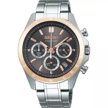 Seiko мужские SBTR026 (ВЫБОР СЕЙКО) Круглые часы серебристые многострелочные аналоговые