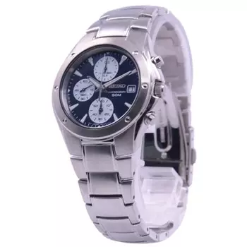 Seiko мужские SNDA97 (Seiko5 Chrono SS Браслет 50M BL) Круглые часы из серебристого нержавеющего металла