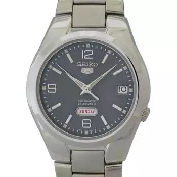 Seiko мужские SNK621K1 (Seiko5 Мужские) Круглые часы серебряные аналоговые