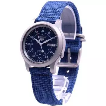 Seiko мужские SNK807K2 (SeikoEX SEIKO Five Циферблат Military Blue) Круглые часы из синей нержавеющей стали, аналоговые