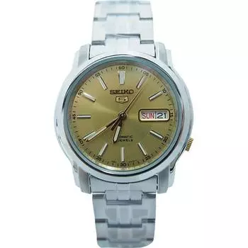 Seiko мужские SNKL81K1 (Seiko5 SS Браслет GD) Смотреть аналоговый