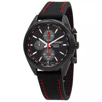 Seiko Откройте для себя больше Мужские часы Macchina Sportiva Solar SSC777 SSC777P1 SSC777P 100M чёрный
