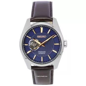 Seiko Presage Автоматические мужские часы с острыми краями темно-синего цвета с открытым сердечком SPB311 SPB311J1 SPB311J 100M синий