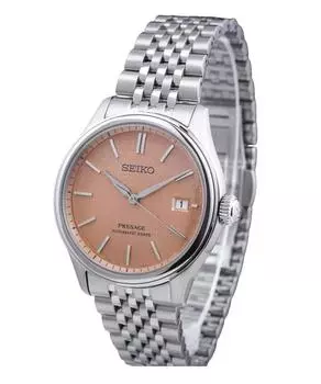 Seiko Presage Classic Araigaki нержавеющая сталь оранжевый циферблат автоматические SPB467J1 100M мужские часы оранжевый