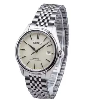 Seiko Presage Classic Shiro-iro из нержавеющей стали с теплым белым циферблатом, автоматические часы SPB463J1 100M для мужчин белый