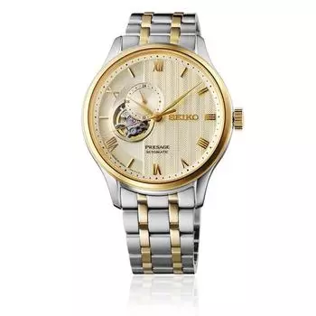 Seiko Presage Japanese Gardens Open Heart 41.8mm Автоматические мужские часы SSA464J1 золотой