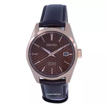 Seiko Presage Sharp Edge Коричневый циферблат Автоматические мужские часы SPB170 SPB170J1 SPB170J 100M коричневый