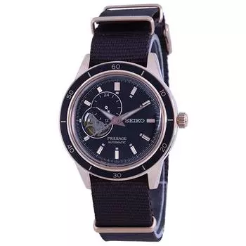 Seiko Presage Style 60-е годы с открытым сердцем, черный циферблат, автоматические мужские часы SSA426 SSA426J1 SSA426J чёрный