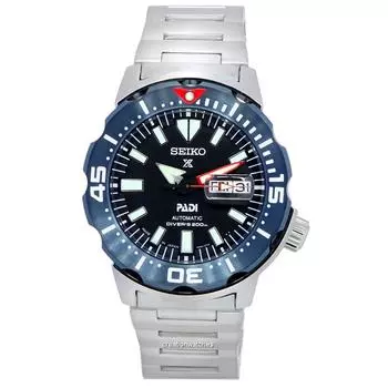 Seiko Prospex Padi Monster Automatic Diver s SRPE27 SRPE27J1 SRPE27J 200M Мужские часы чёрный