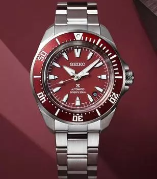 SEIKO PROSPEX Samurai SRPL11K1 АВТОМАТИЧЕСКИЕ красные дайверские часы 200M мужские SRPL11 / SBDY129 красный